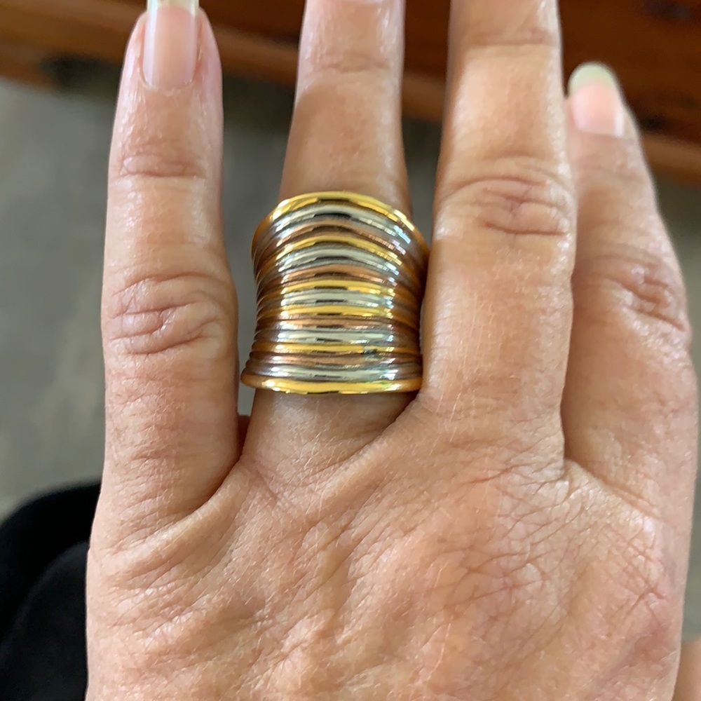 Gold silver and Cooper ring